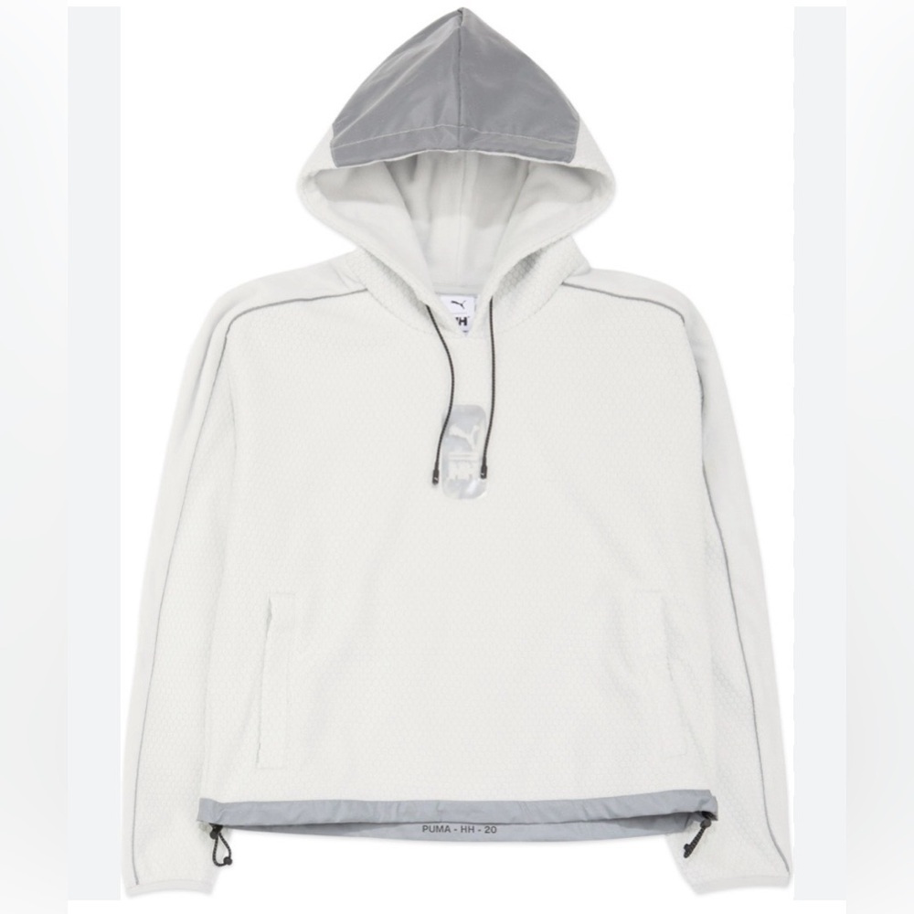 NWT PUMA x Helly Hansen Polar Fleece Hoodie Glacier Gray Reflective 3M Sz M